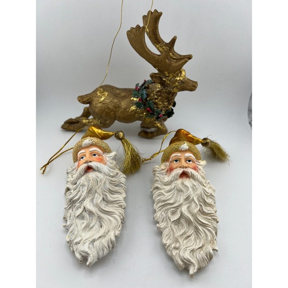 Home Decorative‎ Santa Claus Head and Flying Reindeer Christmas Tree Ornaments - Picture 1 of 9